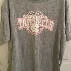 Vintage Gray Carolina Tar Heels T- shirt with pink logo
